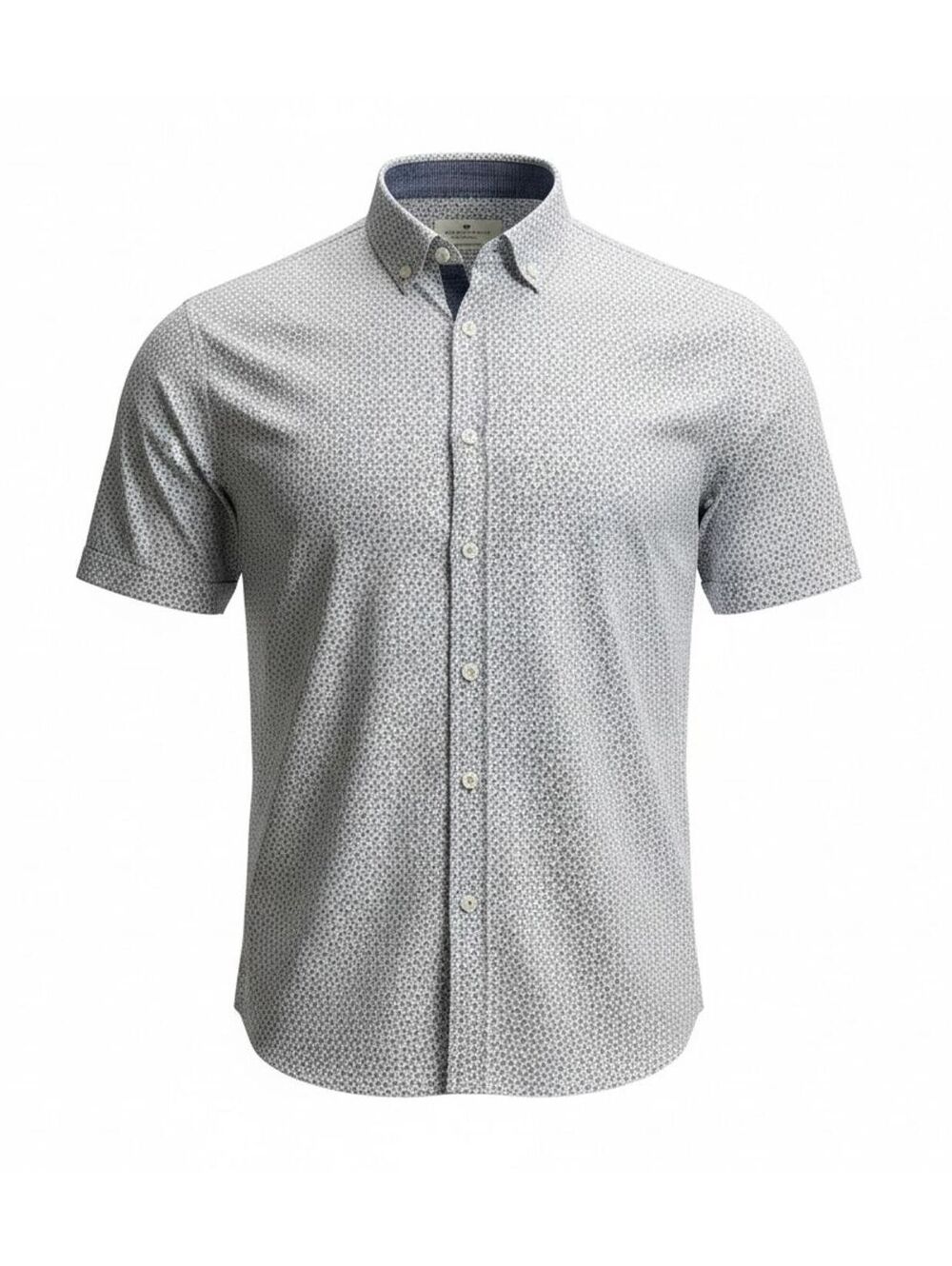 Tom Tailor Men’s Large White Geometric Shirt • Modern Casual Vibes